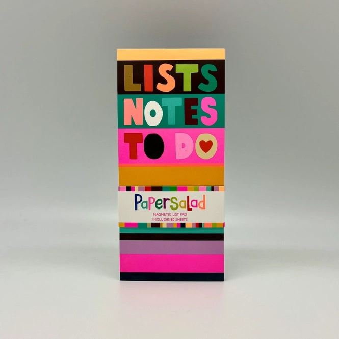 Paper Salad Lists, Notes, To Do Magnetic Pad – Bright Stripes