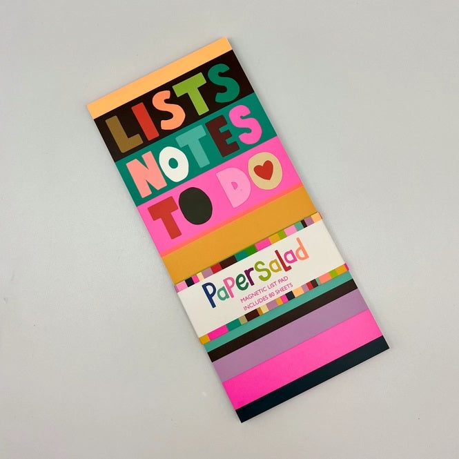 Paper Salad Lists, Notes, To Do Magnetic Pad – Bright Stripes