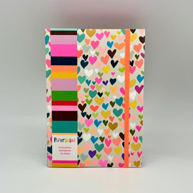 Paper Salad A5 Journal Notebook Hearts Bright
