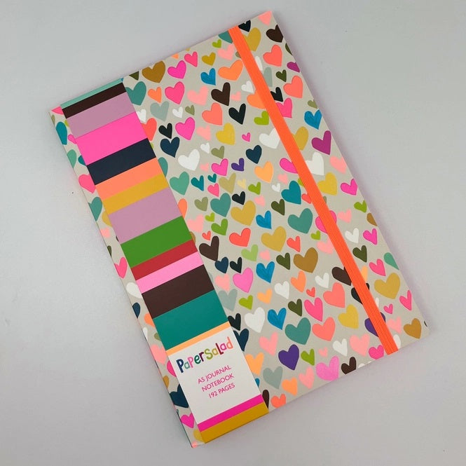 Paper Salad A5 Journal Notebook Hearts Bright