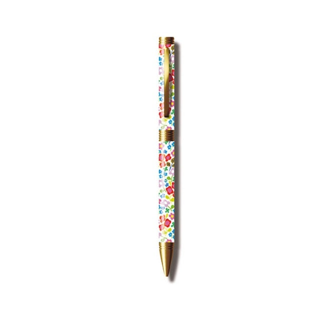 Paper Salad Mixed Print Pen Gift Set ditsy floral design ballpoint pen with gold-tone fittings showing small floral pattern on white background