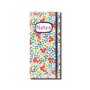Paper Salad Floral Notes and To Do Sticky Note Set showing slim floral cover with navy elastic strap closure