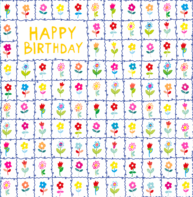 Paper Salad - Happy Birthday Floral Wiggles