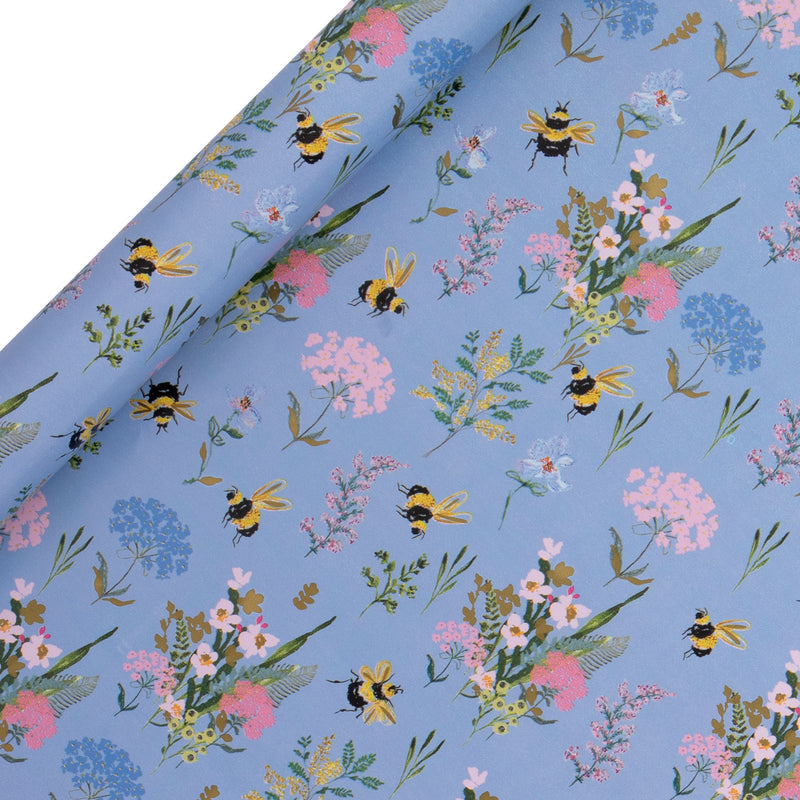 Roll Wrap Bee Meadow Blue 4m x 70cm