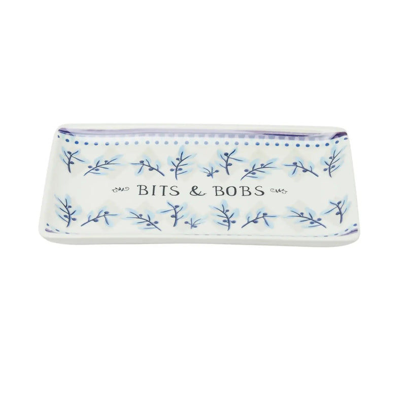 China Blue Bits & Bobs porcelain trinket dish, front view on white background showing china blue design 