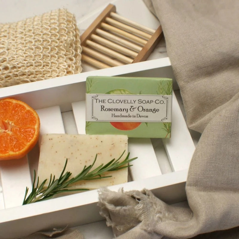 100g Handmade Clovelly Soap - Rosemary & Orange Exfoliating Soap