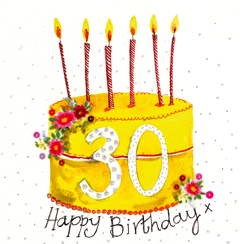 30 Year Old Cake Birthday Card