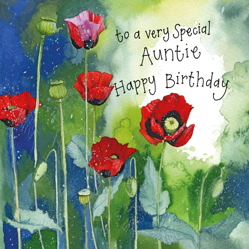 Oriental Poppies Auntie Card