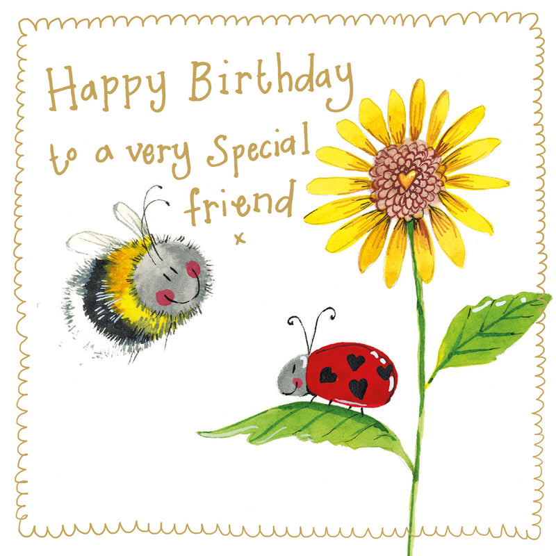Bee And Ladybird Sparkle Card