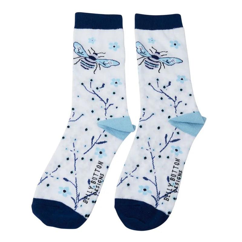 China Blue Bee Bamboo Socks