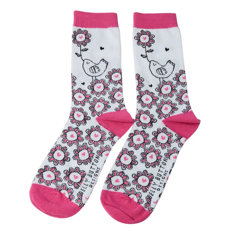 Bird & Flowers Bamboo Socks