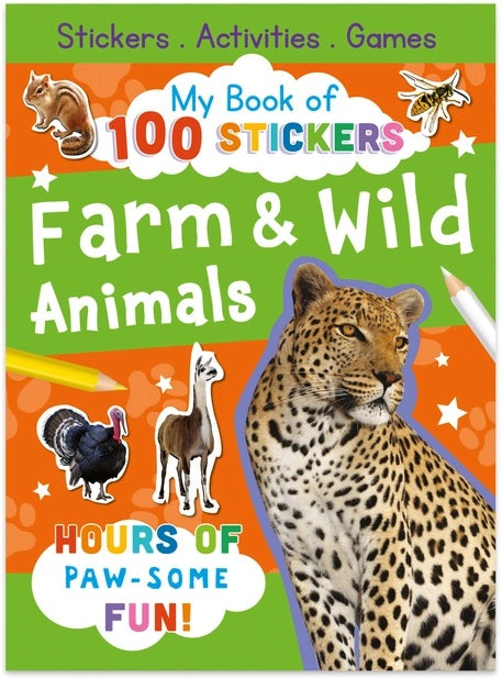 My Book Of 100 Stickers - Farm & Wild Animals