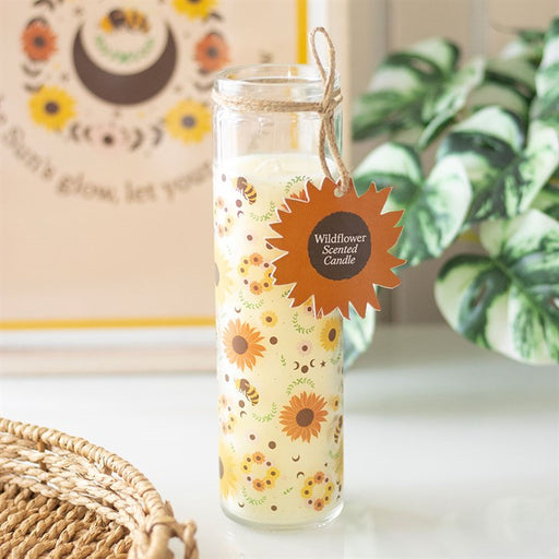 Bee Radiant wildflower tube candle – lifestyle view
