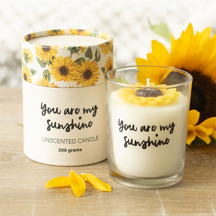 You Are My Sunshine unscented candle 200g – lifestyle front view