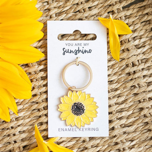 You Are My Sunshine sunflower keyring – lifestyle view