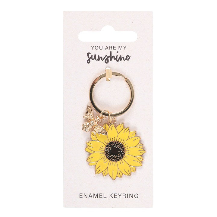 You Are My Sunshine sunflower keyring – front view