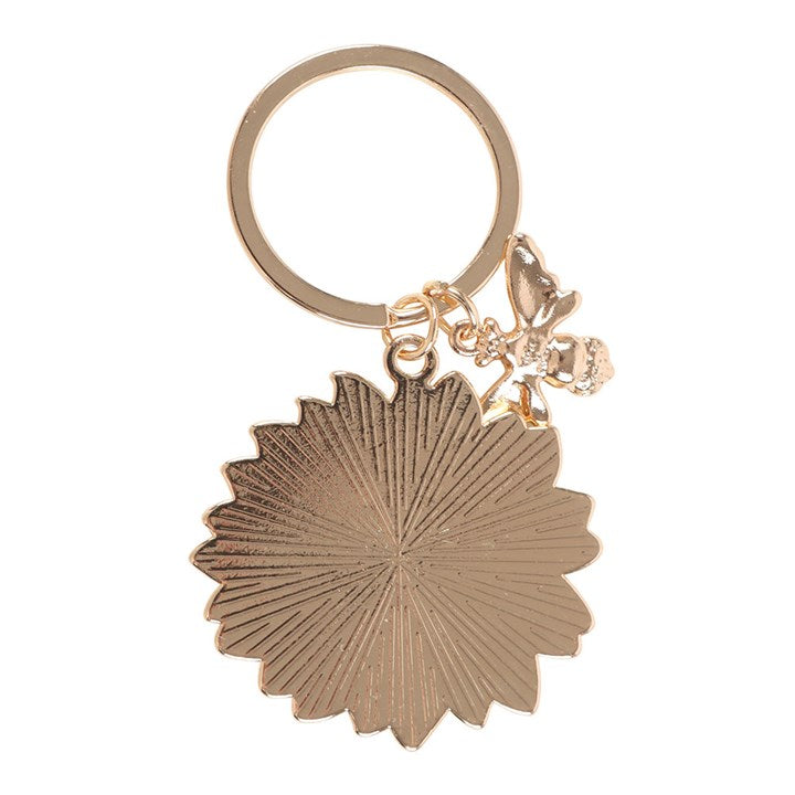 You Are My Sunshine sunflower keyring – back view