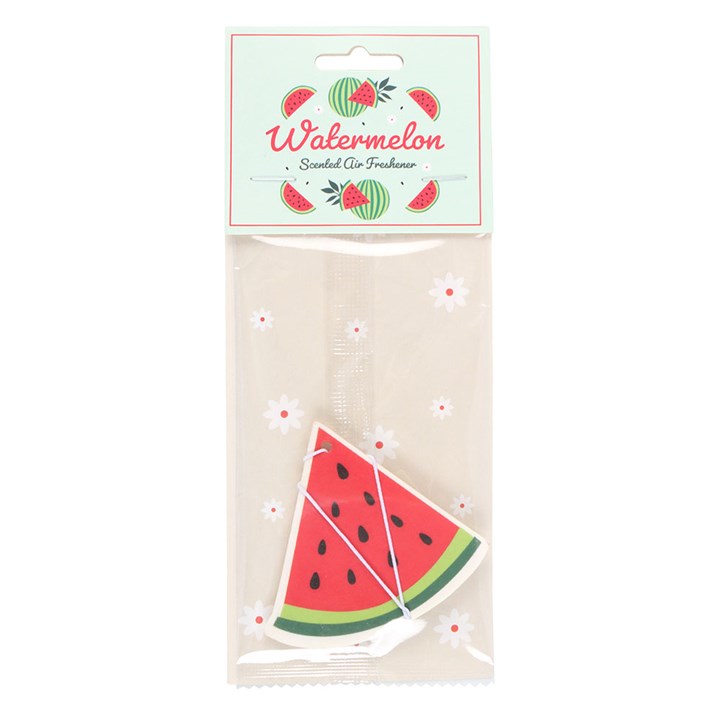 Watermelon Scented Air Freshener in clear packaging with illustrated watermelon header card on a white background