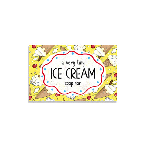 Neon Magpie Ice Cream Tiny Vegan Soap in yellow packaging with ice cream cone and waffle design
