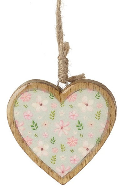 Wooden Patterned Heart - Blue