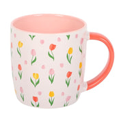 Tulip print ceramic mug – front view