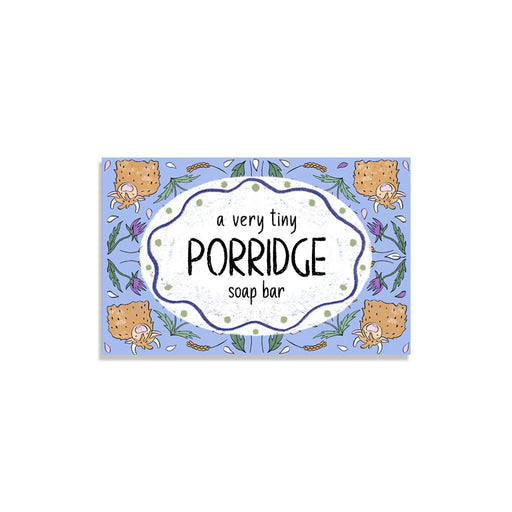 Neon Magpie Porridge Tiny Vegan Soap in lavender packaging with highland cow design