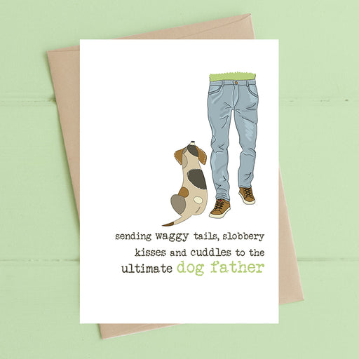 Ultimate Dog Father card from the dog, hand finished with flitter, printed on luxury 300gsm FSC-certified board, 114x162mm