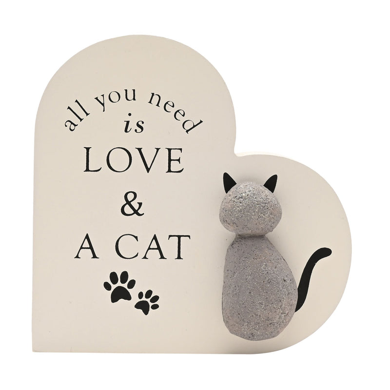 Best of Breed Heart Plaque - All You Need Is Love & A Cat