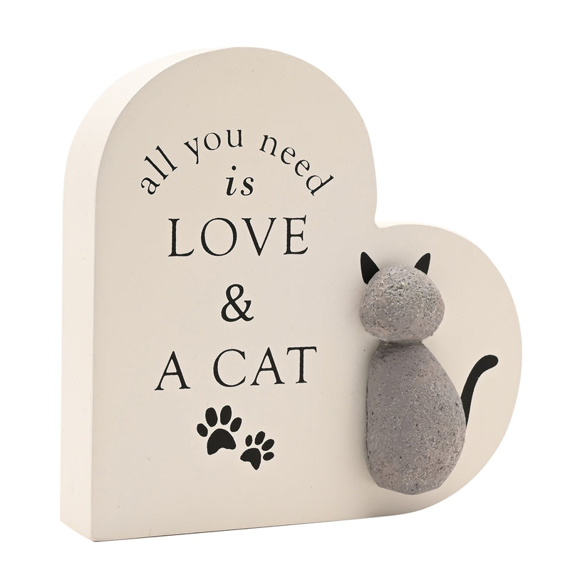 Best of Breed Heart Plaque - All You Need Is Love & A Cat