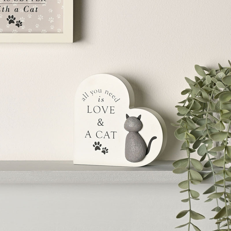 Best of Breed Heart Plaque - All You Need Is Love & A Cat