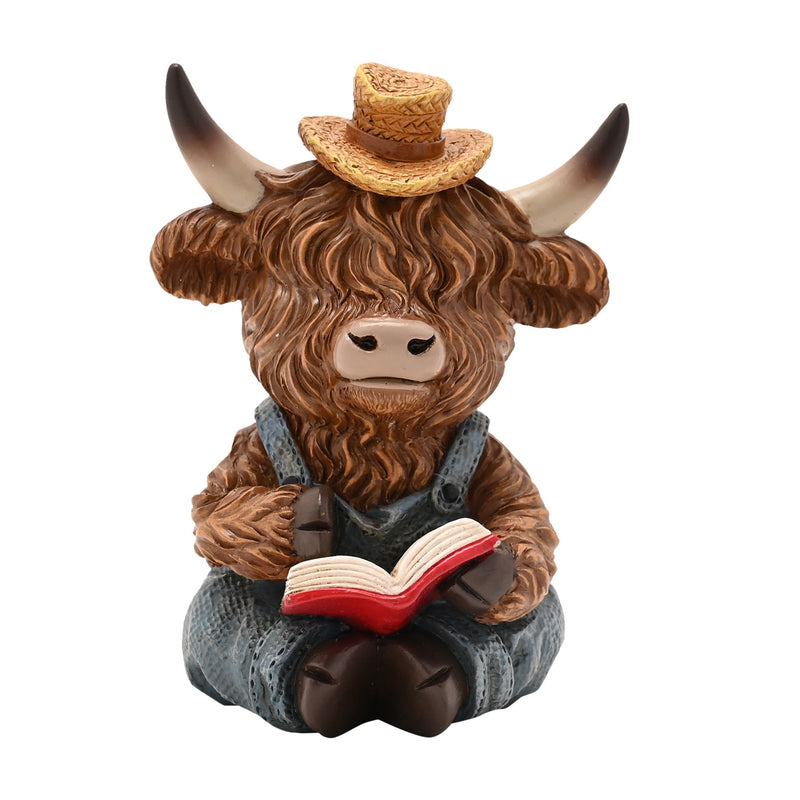 Country Living Highland Cow Reading
