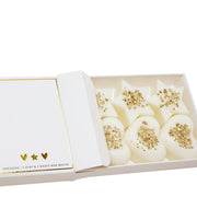 The Little Things Someone Special wax melt gift box open showing star and heart-shaped ivory wax melts with gold star confetti arranged inside