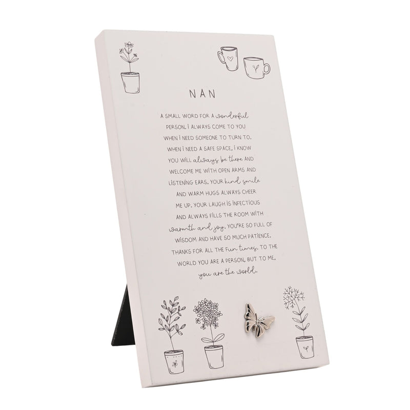 Moments Standing Verse Plaque - Nan