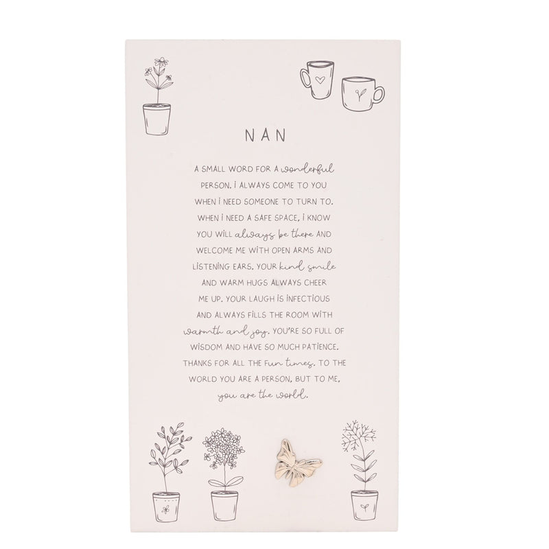 Moments Standing Verse Plaque - Nan