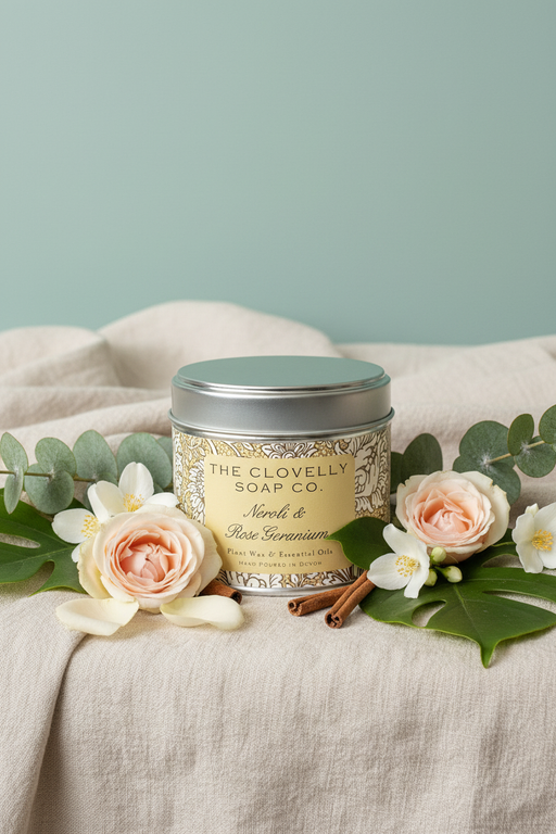 Neroli & Rose Geranium Candle Tin - Botanical