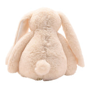 Bella the classical soft white bunny plush toy 30cm, rear view showing soft texture and bob tail