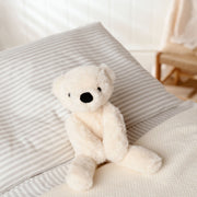 Lola the long leg plush cream teddy bear 30cm, lifestyle shot — a cuddly companion for little bookworms and performers