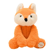 Freddie the plush sitting fox soft toy 22cm, front view showing striking orange fur and expressive face