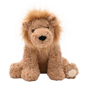 Leo the plush sitting brown lion soft toy 23cm, front view showing glorious brown mane