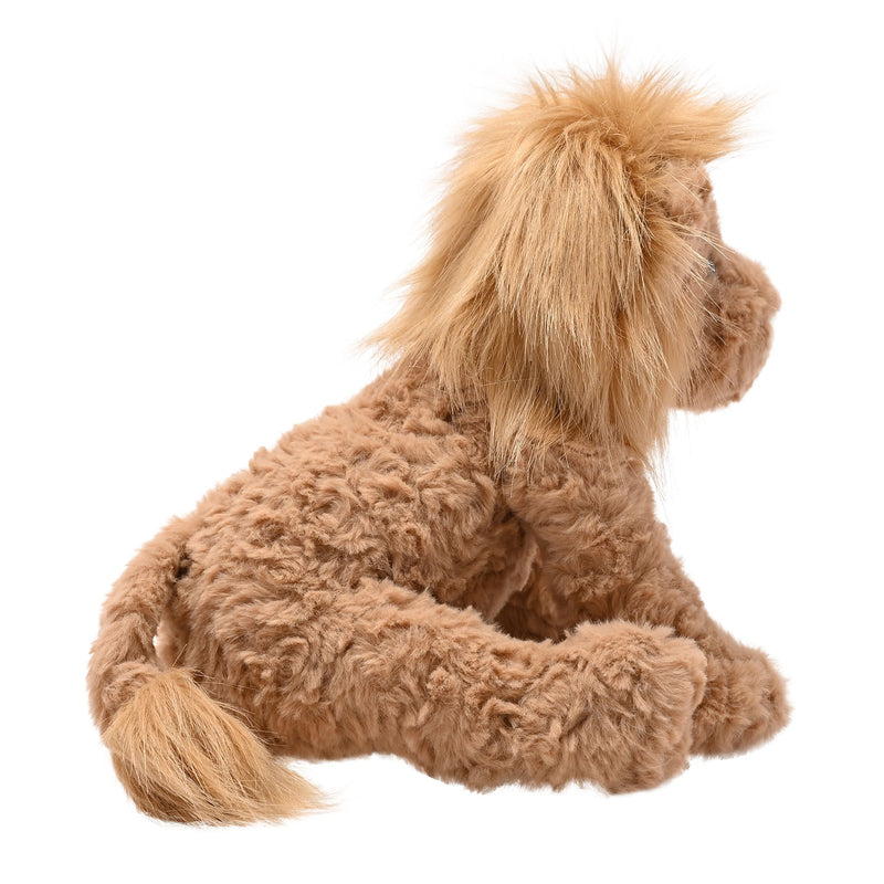  Leo the plush sitting brown lion soft toy 23cm, side profile view