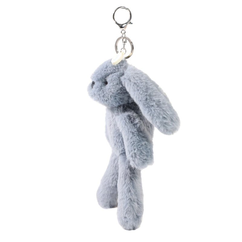 Sonny the Plush Blue Bunny keyring and bag charm — side view