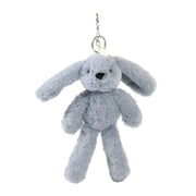 Sonny the Plush Blue Bunny keyring and bag charm — front view