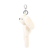 Talia plush bunny keyring side view cream soft toy with name charm