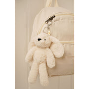 Talia bunny bag charm clipped to backpack cute plush gift