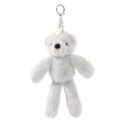 Ste plush bear keyring front view soft grey toy with name charm