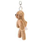 Hampton plush bear keyring side view dark brown soft toy with name charm