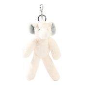 Ellie the Elephant plush cream keyring and bag charm — front view