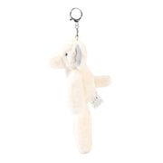 Ellie the Elephant plush cream keyring and bag charm — side view