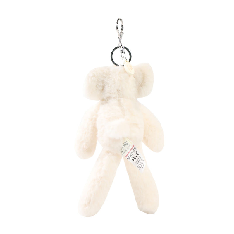 Ellie the Elephant plush cream keyring and bag charm — back view