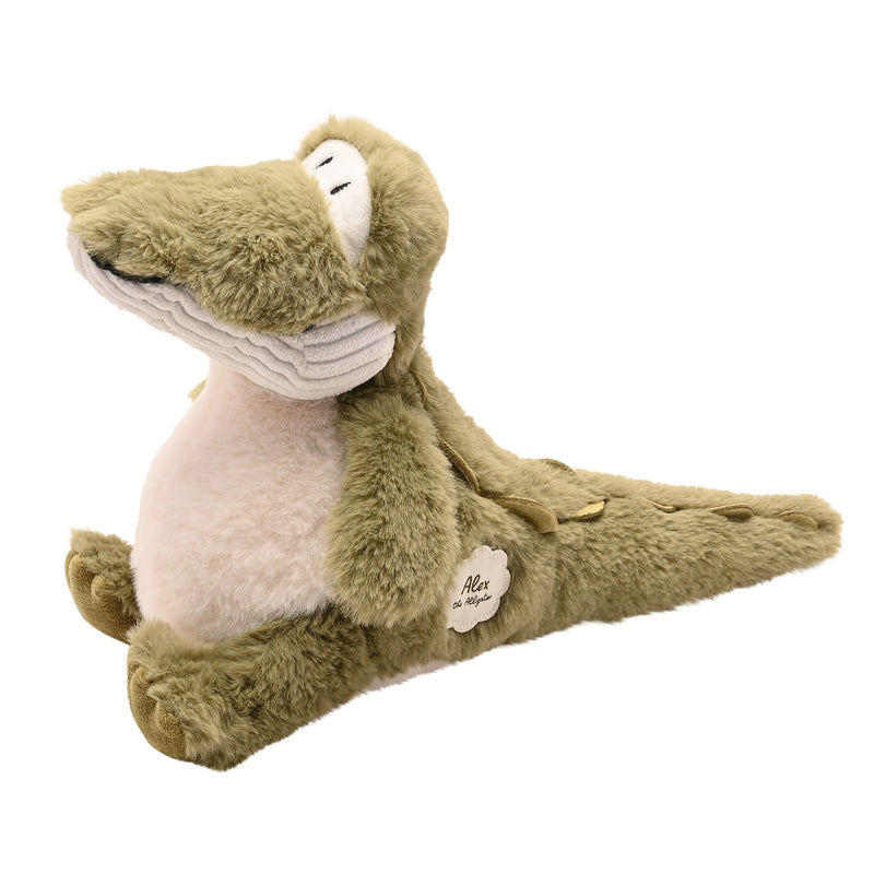 Alex the plush alligator soft toy 30cm, facing right showing full body and character details